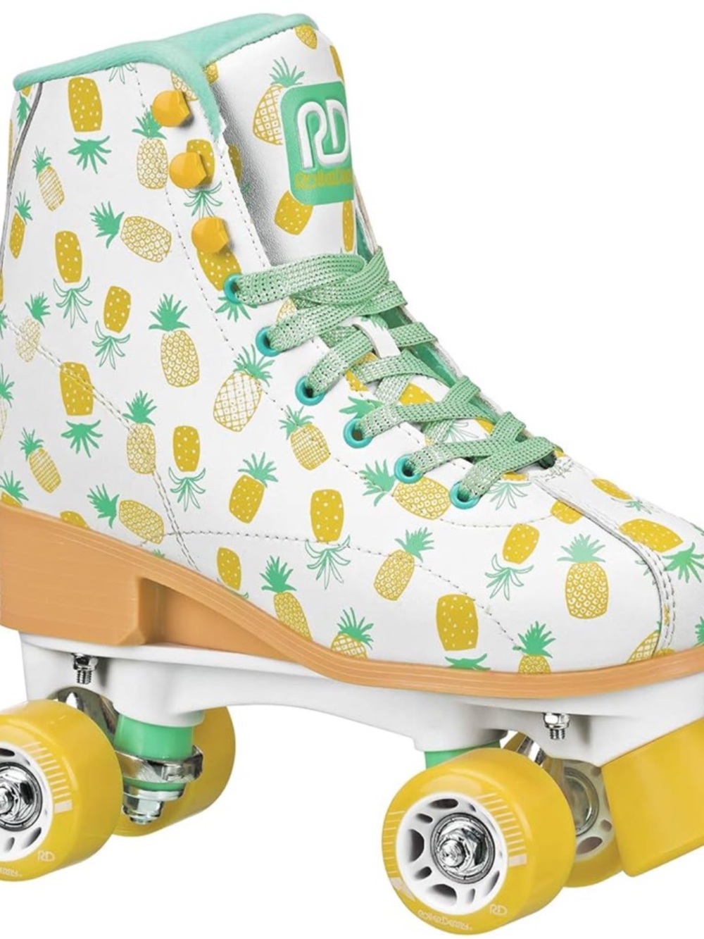 Roller Derby Candy Girl Lucy Adjustable Pineapple Print Roller Skates. size 12-2
